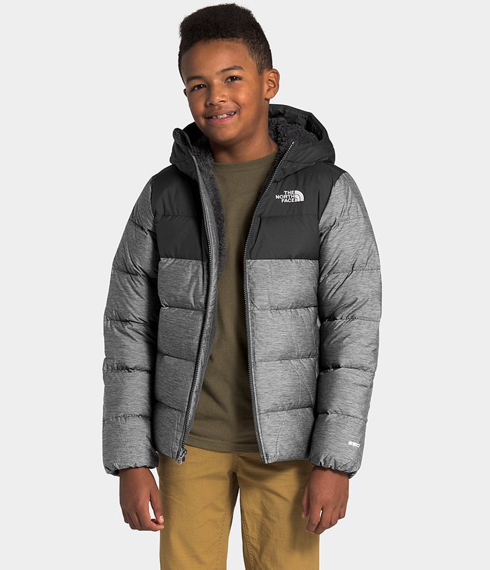 Chaqueta The North Face Niño Gris/Negras Juventud Moondoggy Sudadera Con Capucha 07698JYOQ